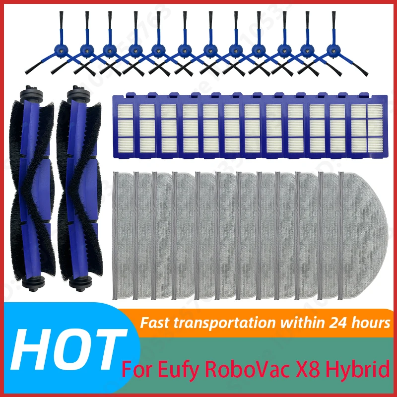 For Eufy RoboVac X8 Hybrid Kit Spare Parts Main Side Brush Hepa Filter Mop Cloth Robot Vacuum Cleaner Replacement Accessories