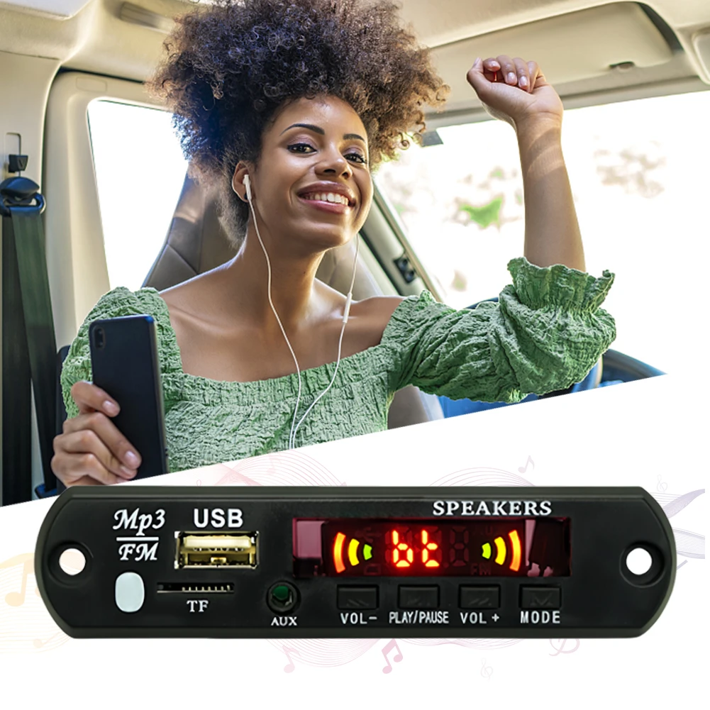 5/12V MP3 WMA Decoder Board USB TF FM Radio Bluetooth-Compatible 5.0 Audio MP3 Player Module Lossless Audio with Remote Control