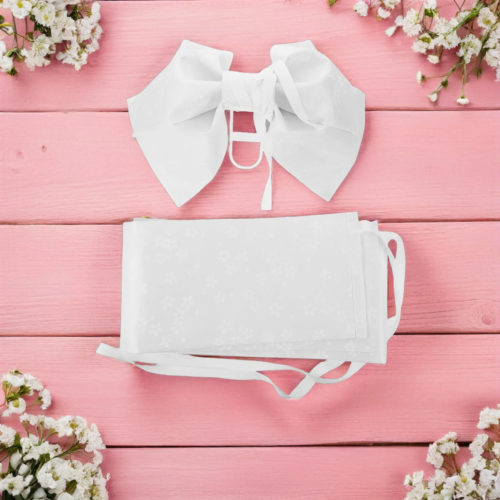 日本の着物用腰飾り、ヴィンテージ風幅広花柄エンボス加工、結び済みのリボンベルト、エレガントな帯、結婚式、文化イベント、ローブ用