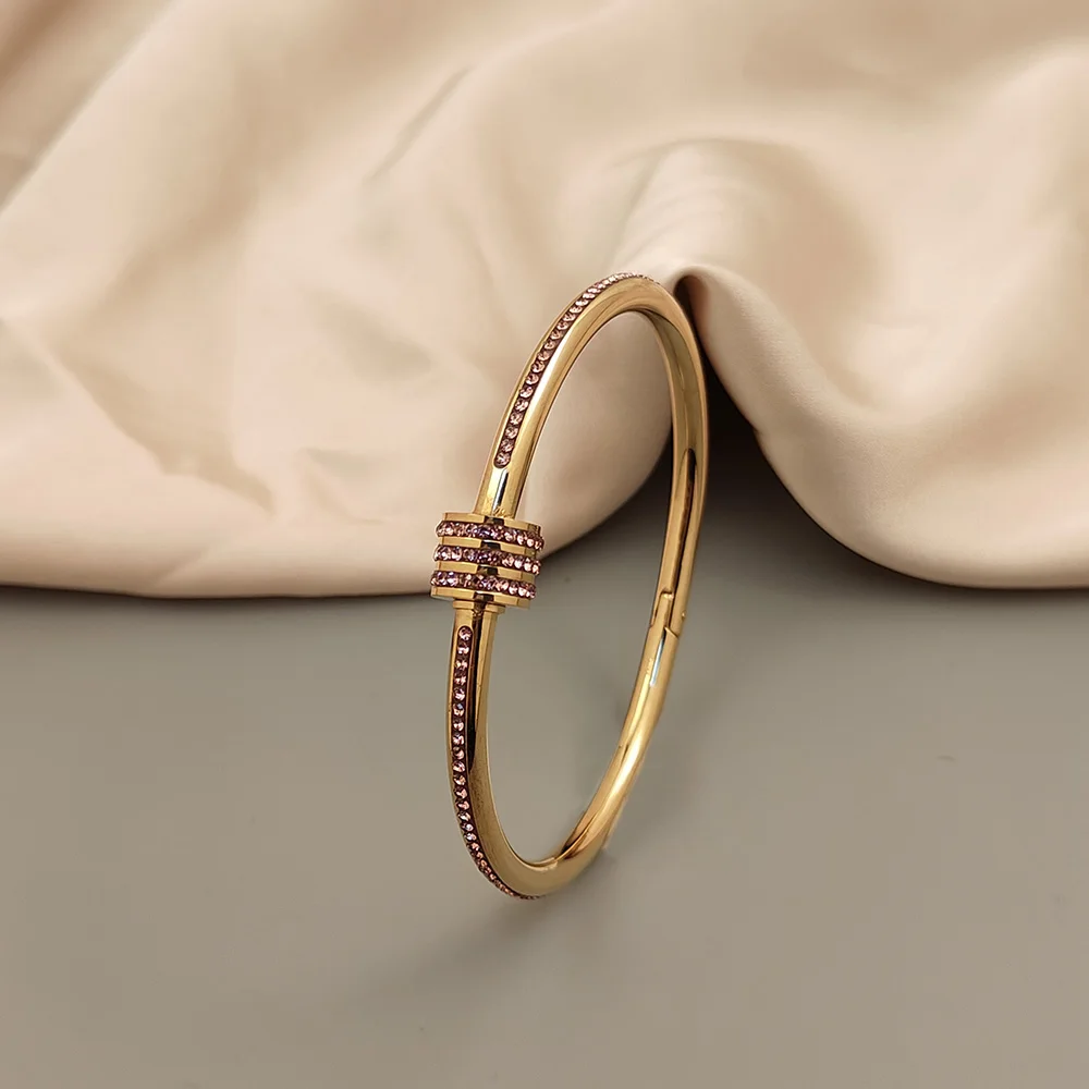 Classic small waist O-shaped stainless steel gold-plated bracelet, high quality waterproof jewelry, wedding party jewelry