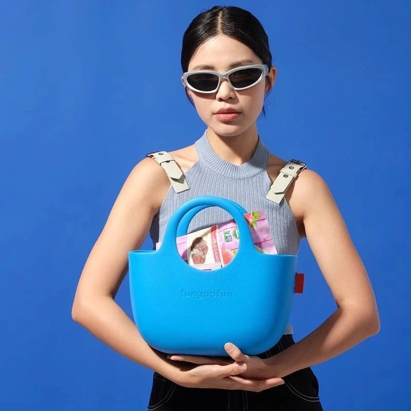 

EVA Shopping Bag 2025 Women's New Bucket Bag Versatile Commuter Lunch Box Bento Bag Waterproof Handheld Vegetable Basket Bags