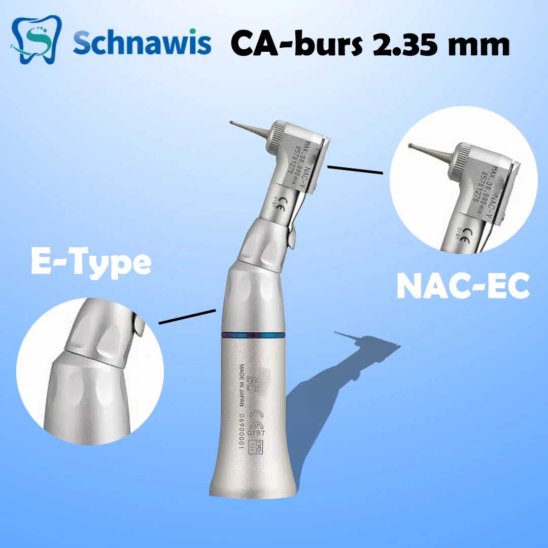 

Справочный угловой наконечник, стоматологический наконечник с прямым приводом 1:1, контр-угол, низкая скорость, наконечник CA-burs Ø 2,35 мм ISO E-Type