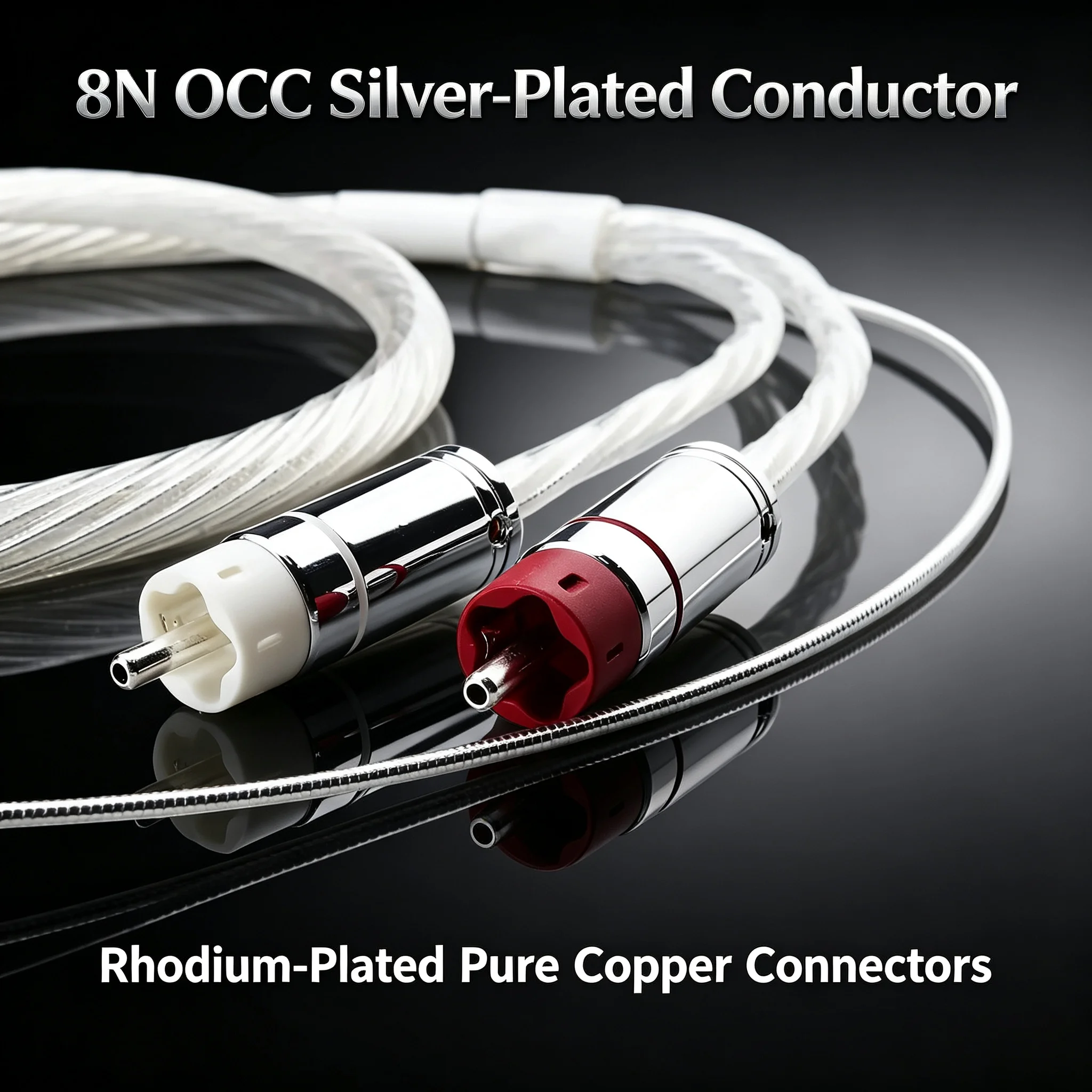 HiFi Phono Tonearm Audio Cable 5 Pin DIN Female to 2 RCA Male with U Spade Ground Wire for Vinyl Record Player