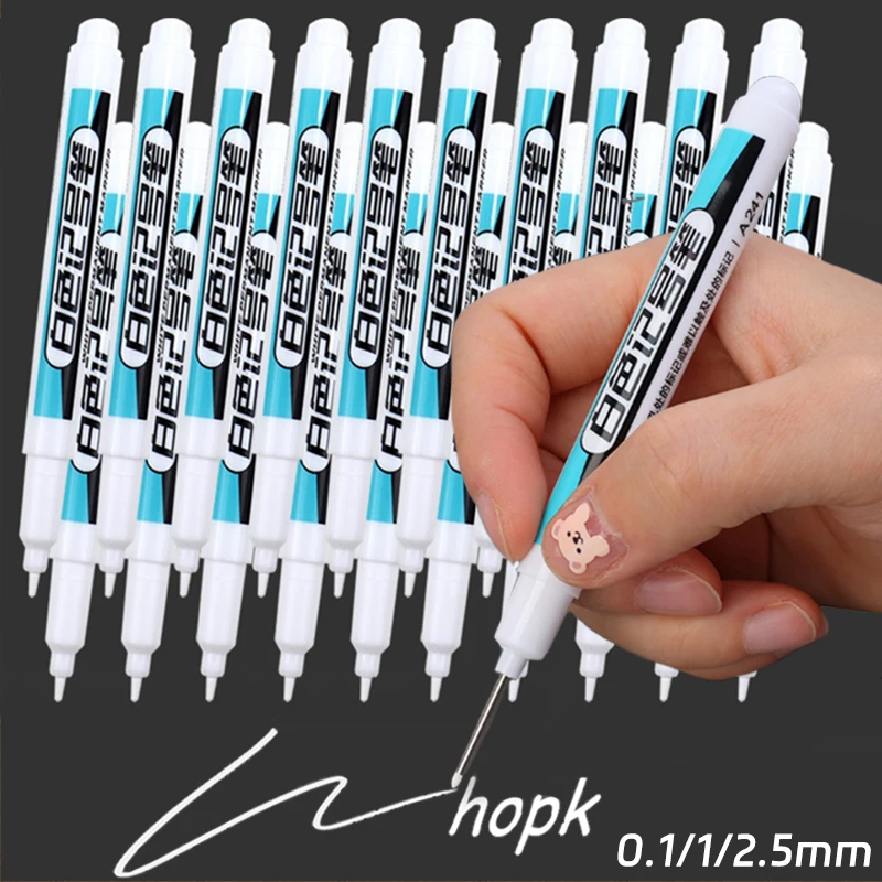 3-1 Stück weißer permanenter Farb stift für Holz stein Kunststoff Leder Glas Stein Metall Leinwand Keramik Permanent gel 0.7/1/2,5mm Bleistift