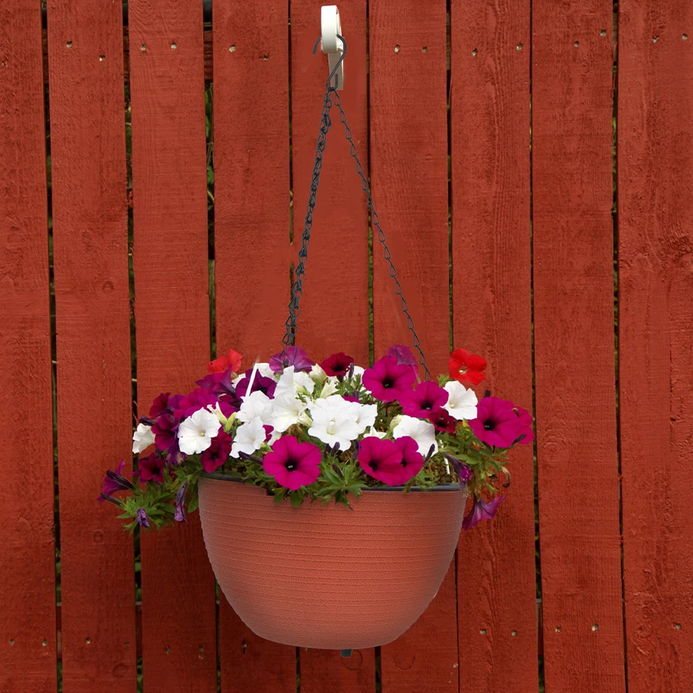 

Brick Red Small Automatic Water-absorbing Hanging Planter for Home Office Balcony Plant Basket Flower Container