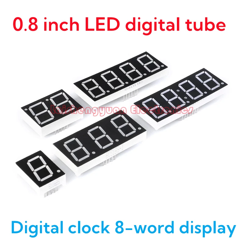 LED digital tube 0.8-inch clock digital display module 1/2/3/4 bit common cathode/common anode red highlighted display tube