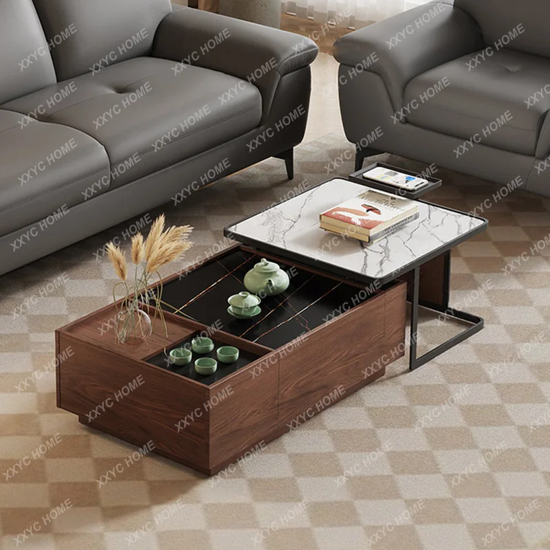 

Solid Wood Coffee Tables Modern Minimalist Living Room Storage Tea Table Set Creative Center Furniture Escritorios