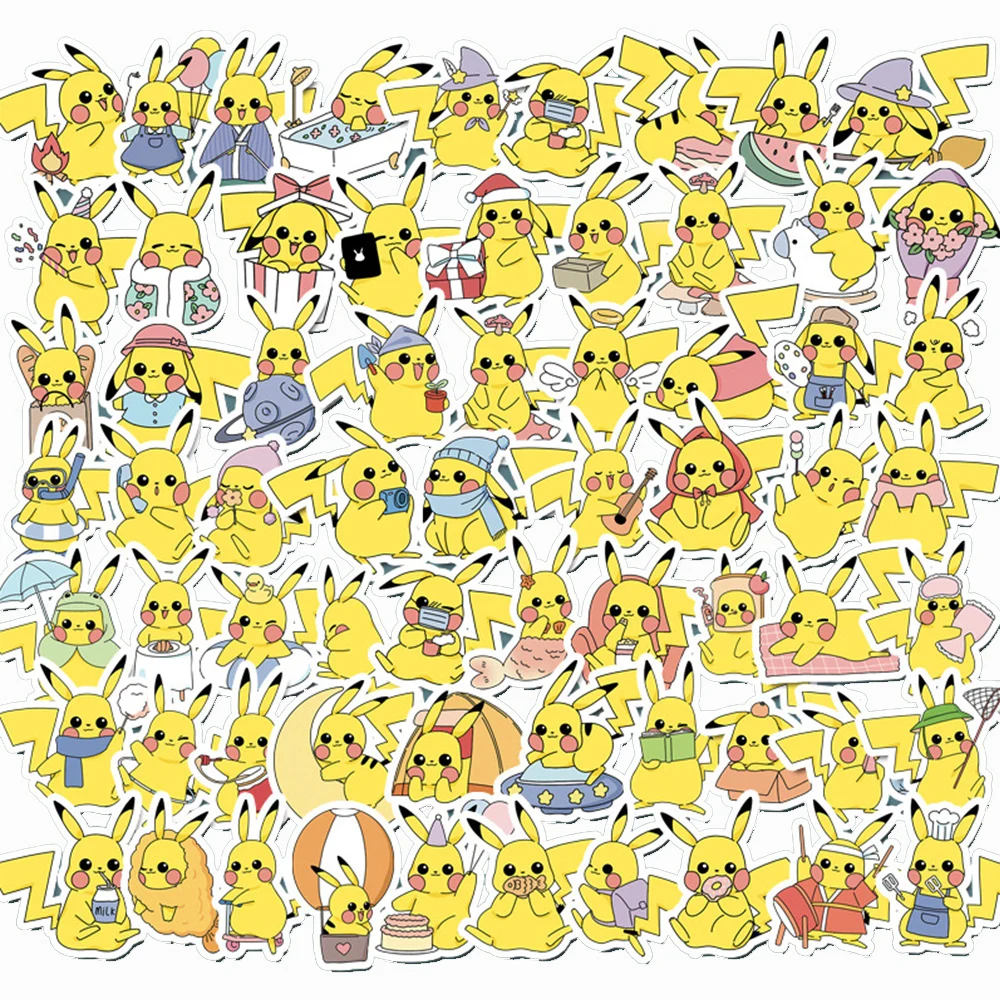 

10/35/70pcs Kawaii Pokemon Cartoon Pikachu Stickers for Kids Toys DIY Car Phone Case Laptop Diary PVC Cute Anime Sticker Decals