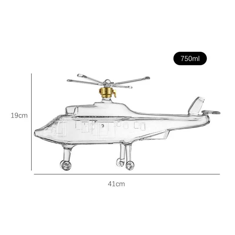 Home party barware 750ML helicopter shaped design whiskey decanter for Liquor Scotch Bourbon