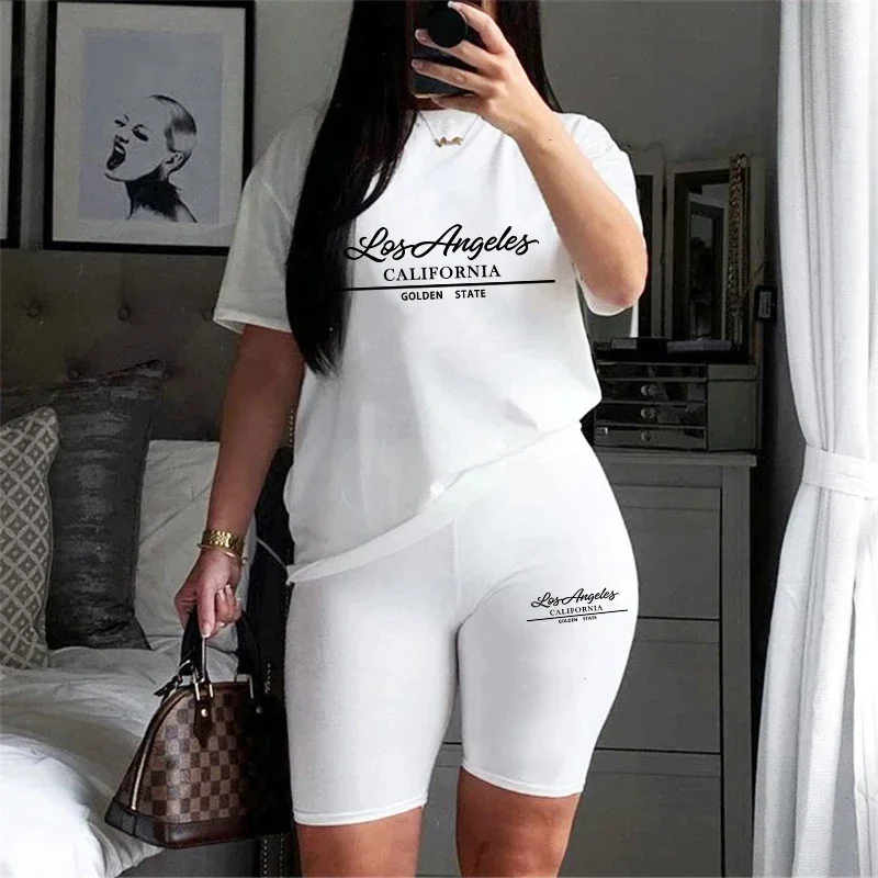 Daily Short Sleeve Hot Sales Comfort Quality Casual Woman Clothing Summer Two Piece Set Women Tracksuit T-Shirts O-Neck Shorts