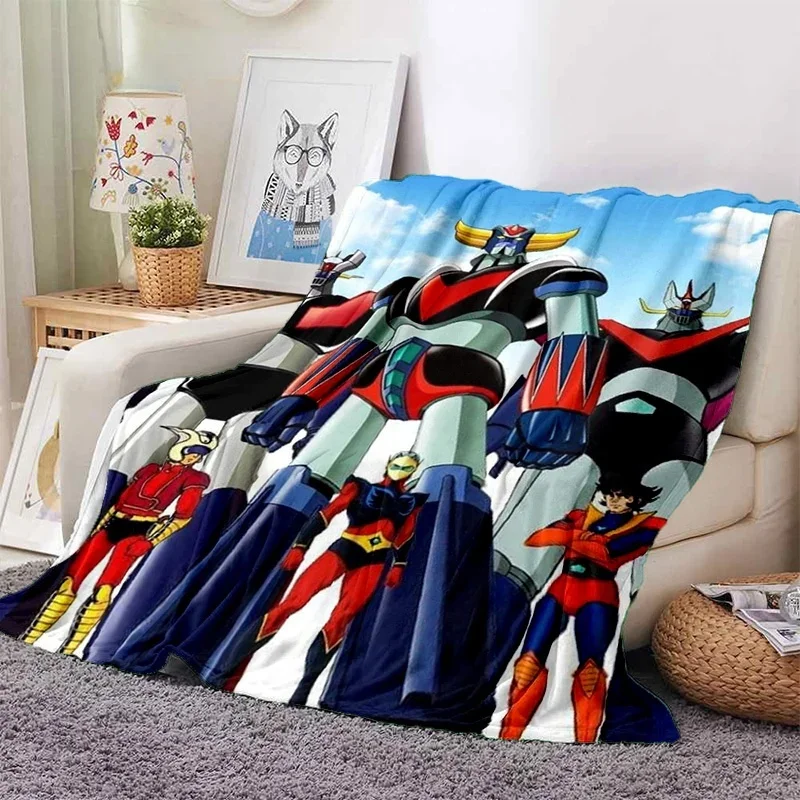

3D мультфильм НЛО робот Grendizer аниме мягкие одеяла, сохраняющее тепло фланелевое одеяло для пикника, кровати, дивана, дома, спальни, подарки для детей