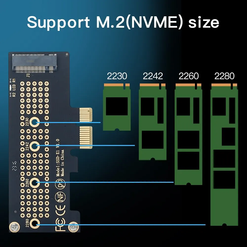 FENVI M.2 NVME to PCIe 4.0 Adapter With Aluminum SSD Heatsink 64Gbps M.2 SSD Gen4 PCIe 4.0 X1 X4 X8 X16 Expansion Card For PC