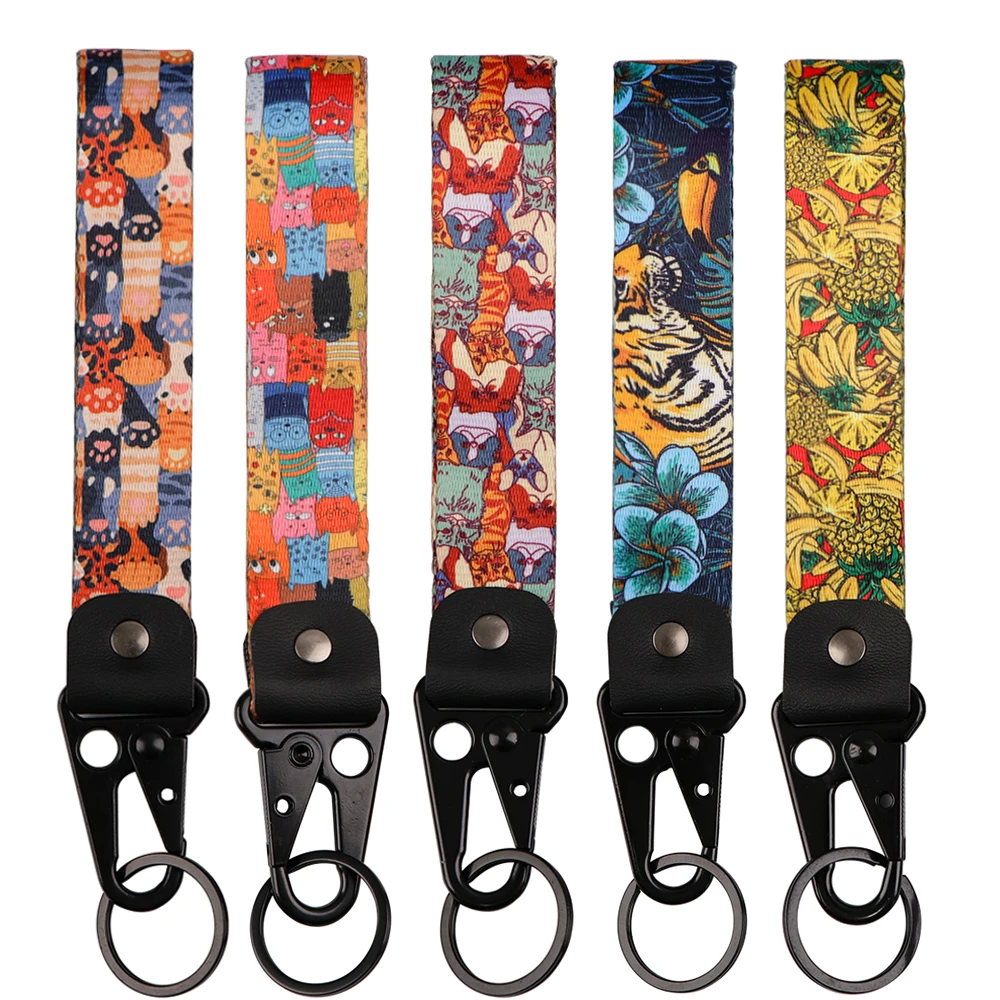 Animals Key Ring Lanyard Tags Key Strap Tow Sides Thermoprint Racing Car Motorcycle Keychain Accessories 1Pcs Original