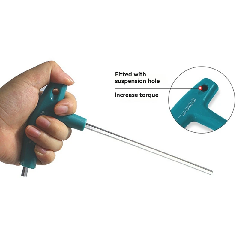 6PCS Kit Hardware Hexagon Socket T Screw Nut Wrench T Handle With Storage Bag Forging Tool