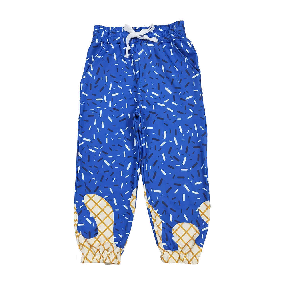 

9.15 Baby Girls Pants Baby Girls Hot Blue Sprinkles Drip Team Pockets Yoga Active Pants