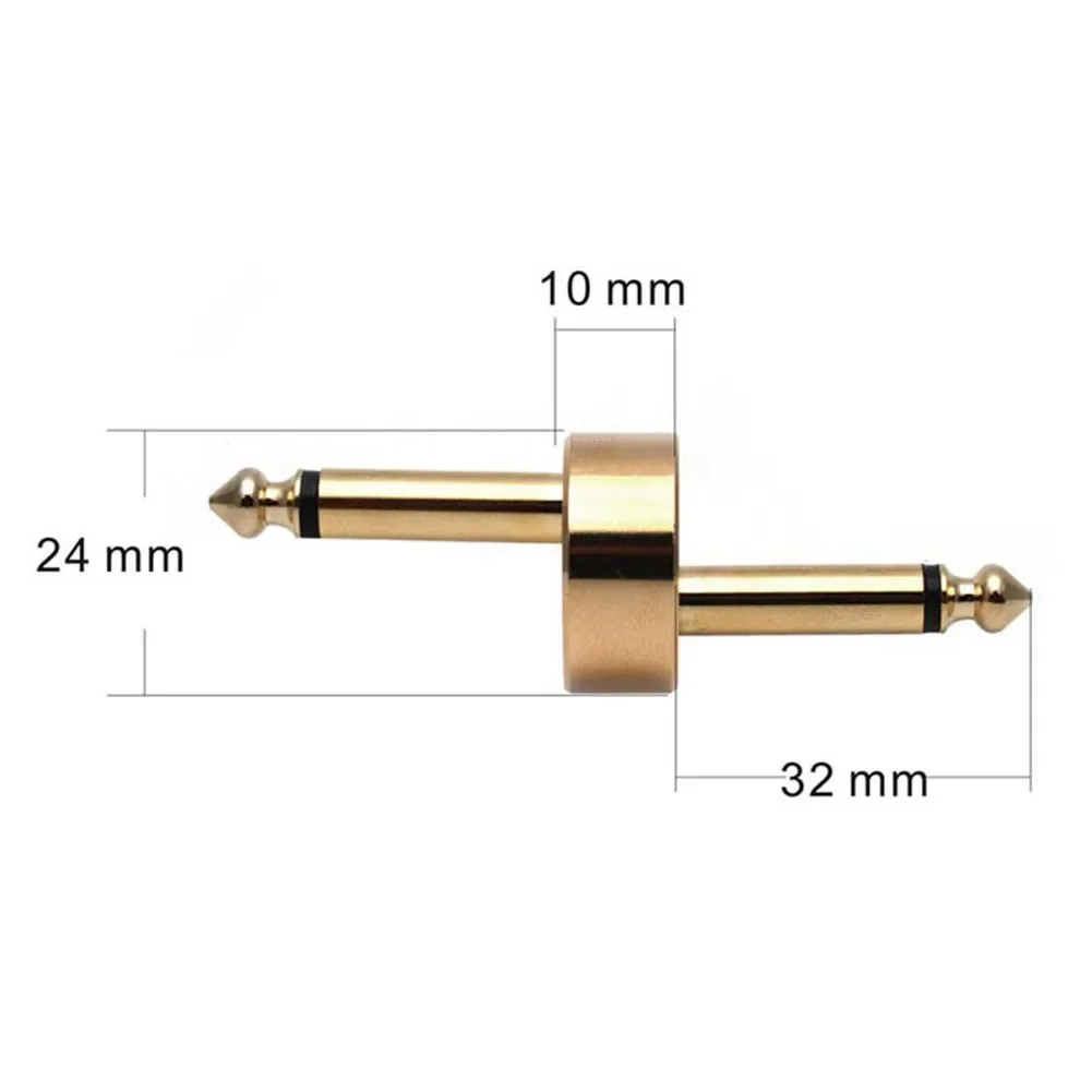 1/4 Inch Z Type Couplers Metal 1pc Chrome/Gold Space Saving Z Type Pedal Connector 1/4 Inch Coupler for Guitar Effects