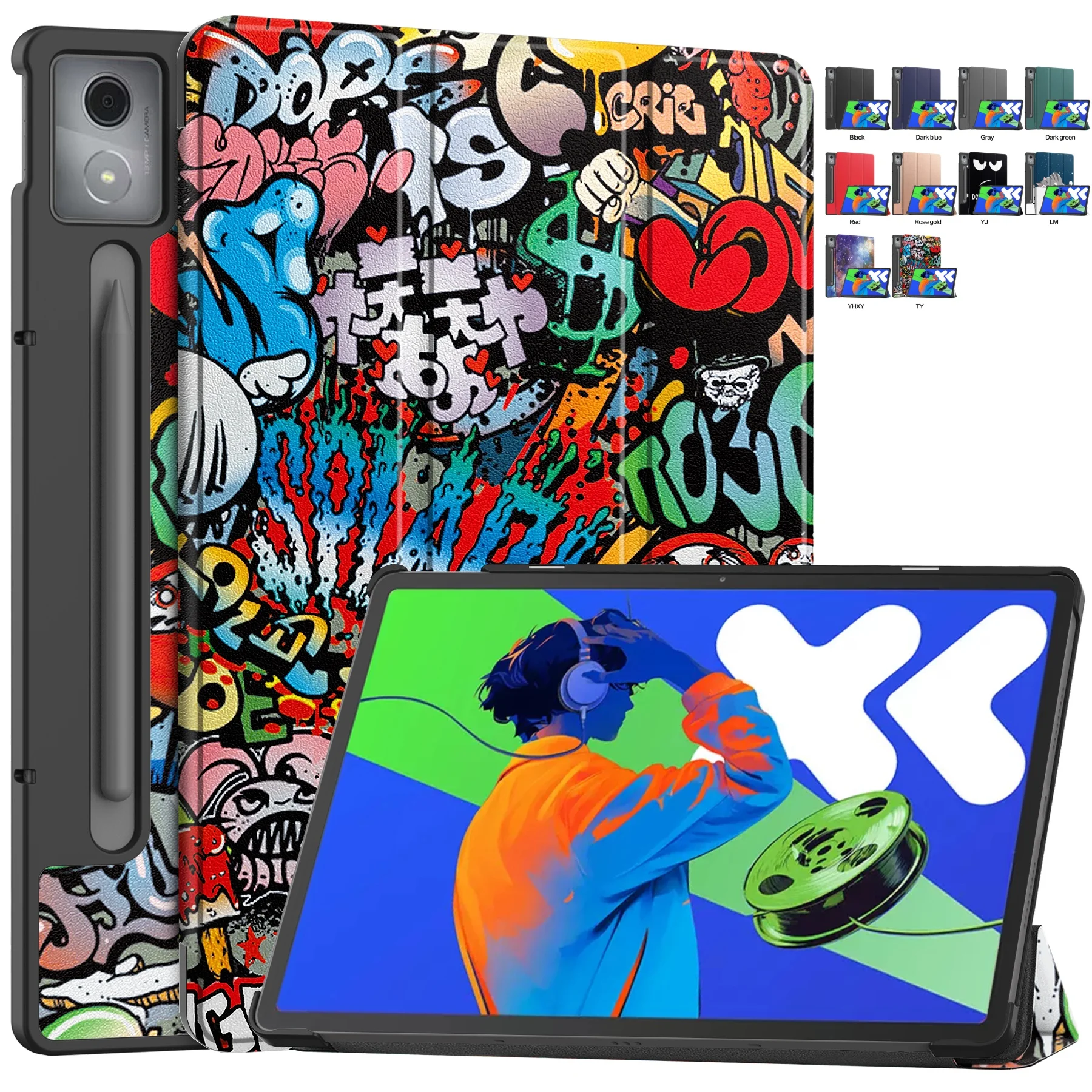 For Lenovo Xiaoxin Pad Pro 12 7 Inch 2025 Case Fashion Painted Magnetic Smart Tablet for Xiaoxin Pad Pro 2025 Case 12.7 Inch