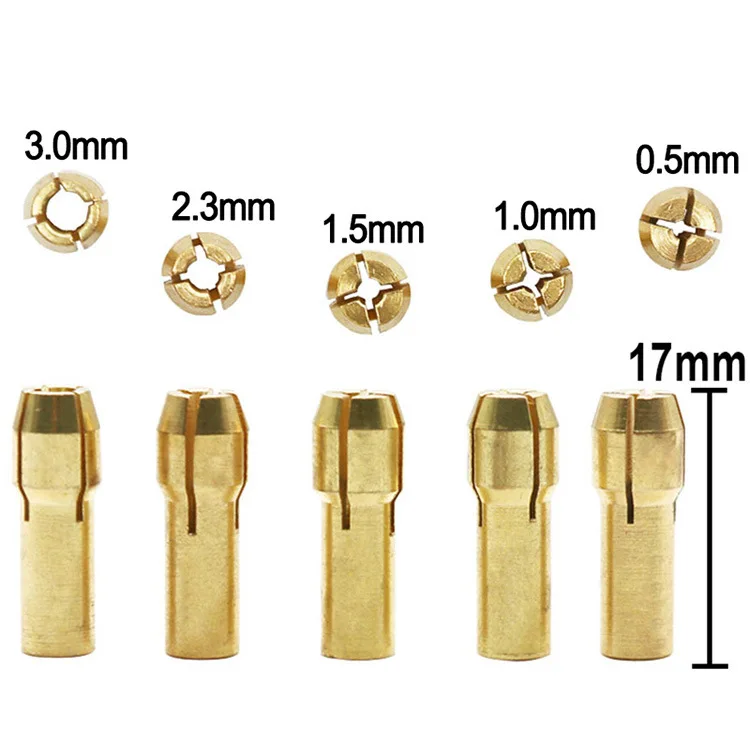 0.5-3mm Mini Drill Chucks Micro Collet Brass W/Wrench Adapter Household Electricity Accessories For Power Rotary Tool Acc