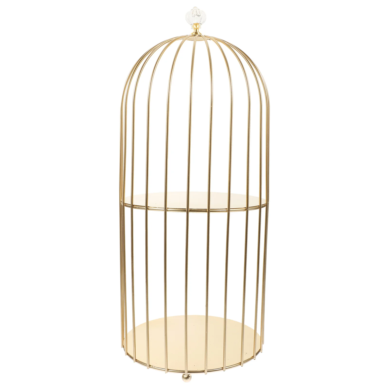 

2 Tier Wedding Cake Stand Bird Cage Makeup Organizer Multi Function Dessert Rack Accessory Home Decor Storage Rack