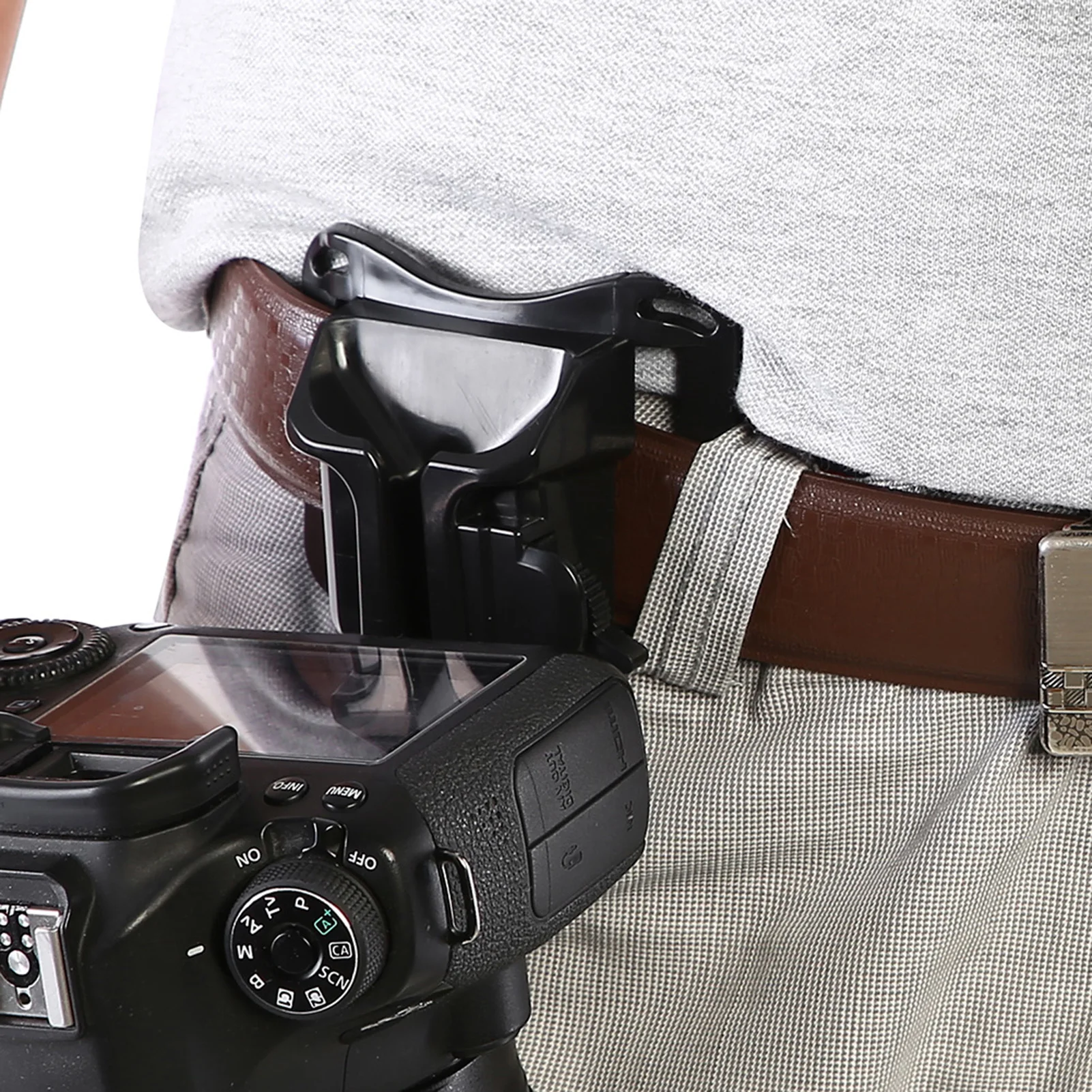 Camera Waist Holder Camera Waist Buckle Camera Hanger 1/4in Screw Mount Quick Release Waist Belt Buckle Holder for DSLR