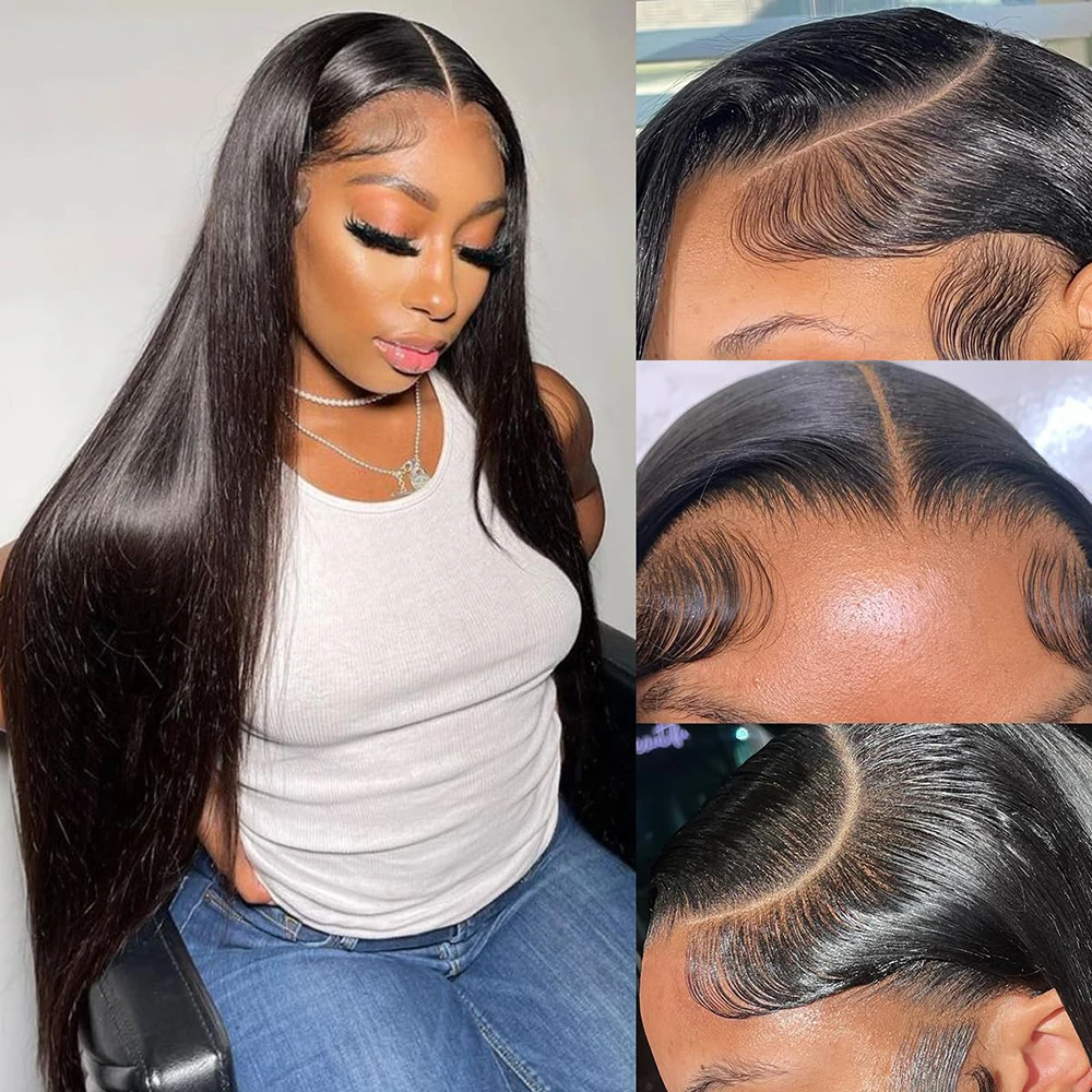 

13x4 Long Straight HD Lace Front Human Hair Wigs 4x4 Transparent Lace Frontal Human Hair Wigs Pre Plucked HD Lace Wigs For Women