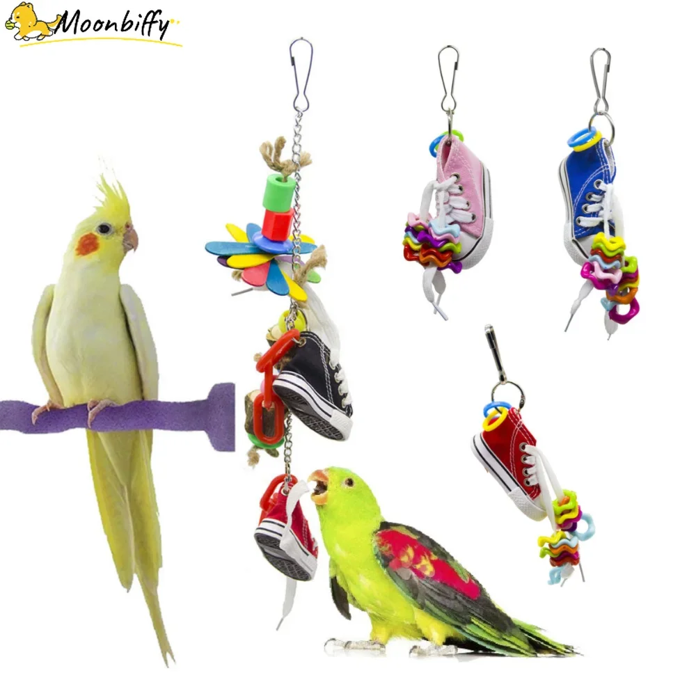 Parrot Claw Toy Bird Toy Mini Canvas Shoe Acrylic Wave Canvas Shoe Claw Foot Grab Hand Pet Bird Decoration Outdoor Decoration