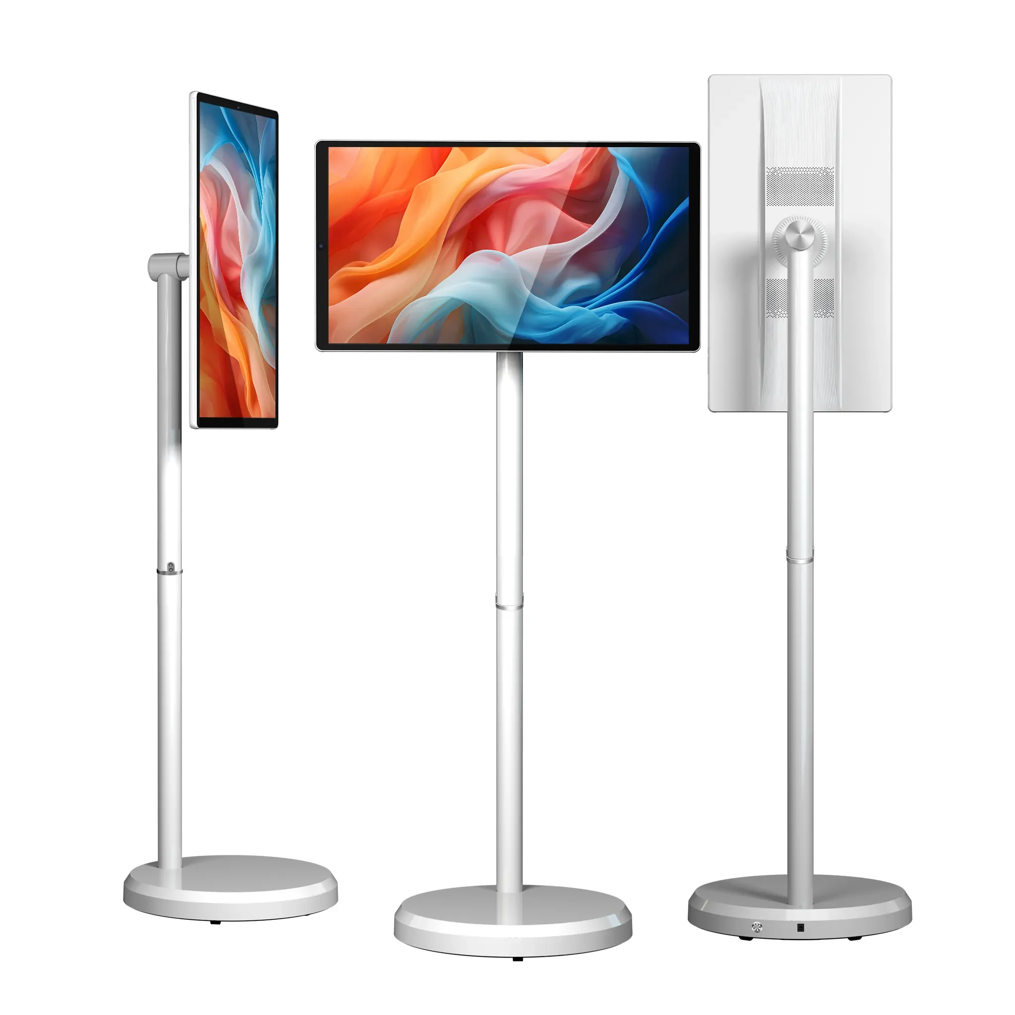 

22 inch Movable TV 2K Camera Inbuilt Android 15 Floor Stand Tablet 8-core 4G+64G Rotatable Screen Airplay Projection Supported