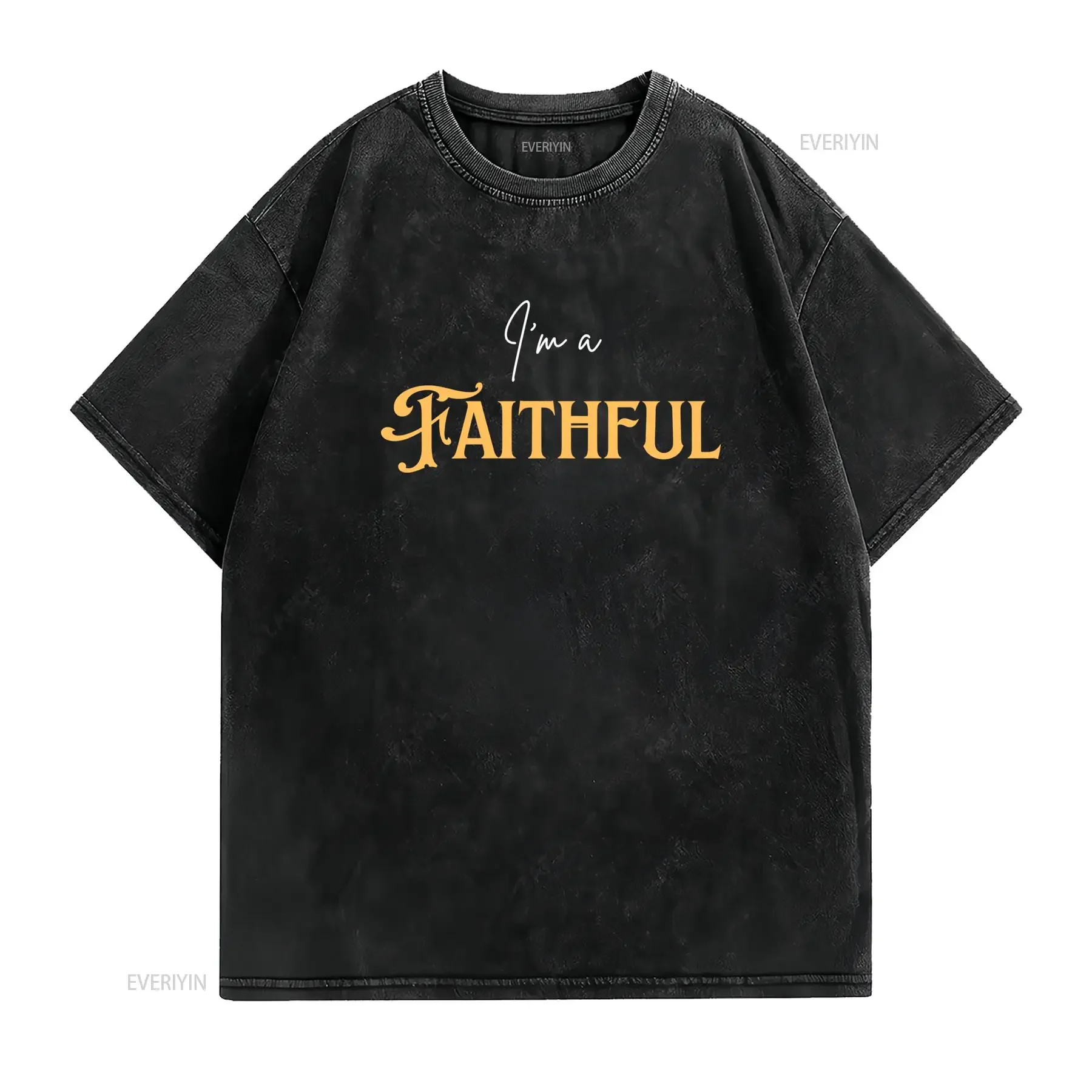 Jersey T Shirt 'I'M A Faithful' The Traitors Tv Show Inspired vintage Washed Stretched Breathable homme Versatile Casual Soft