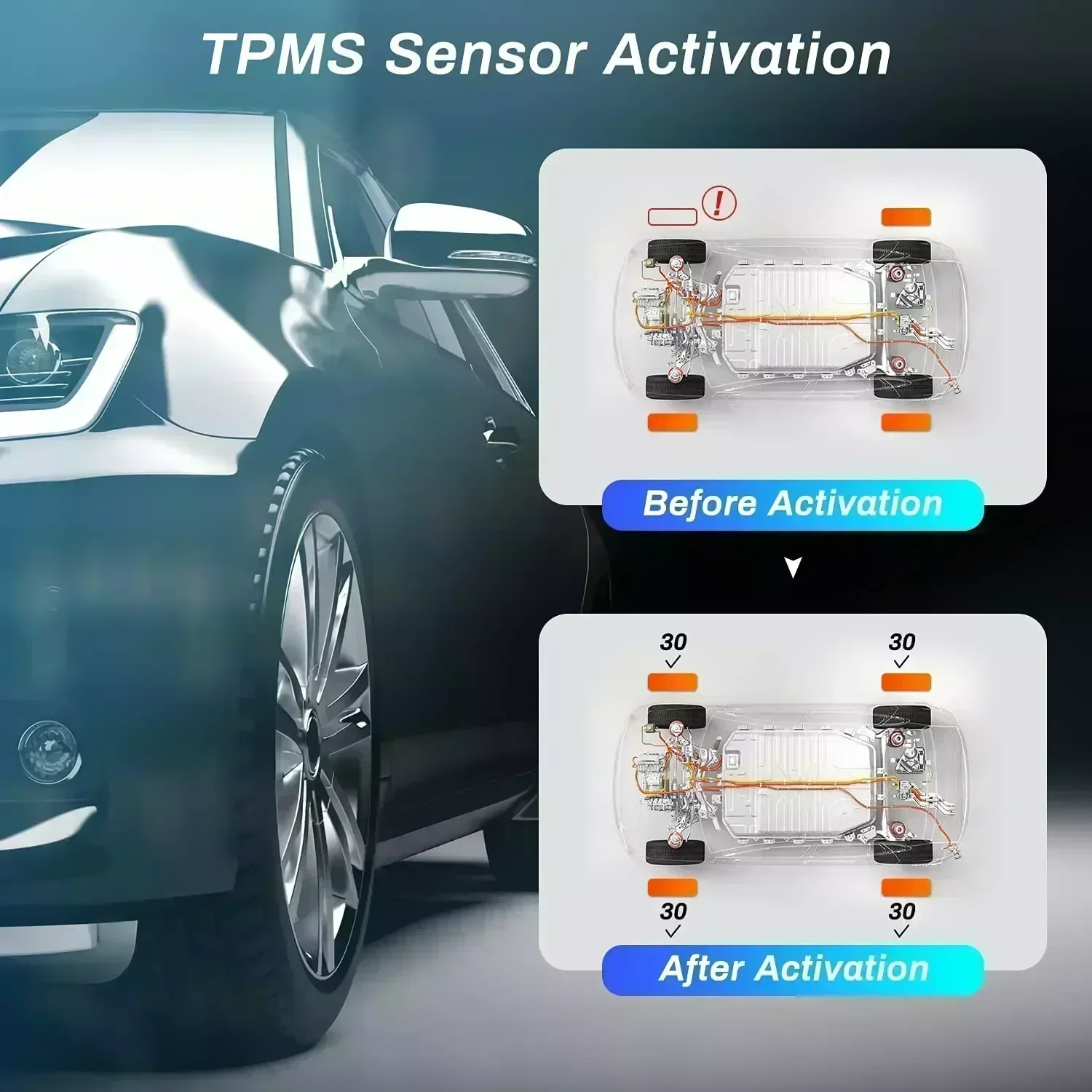 Outil de programmation TPMS T1000, EAU Foxwell, testeur automatique, capteurs, activation tpms, vérification de la clé RF, capteur de pneu, clé