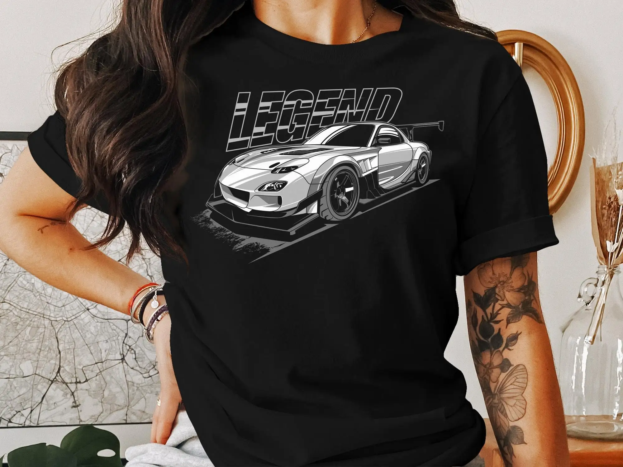 Race Car T Shirt Automotive Enthusiast Track Day Legend Sports Print Clothing Racing Design