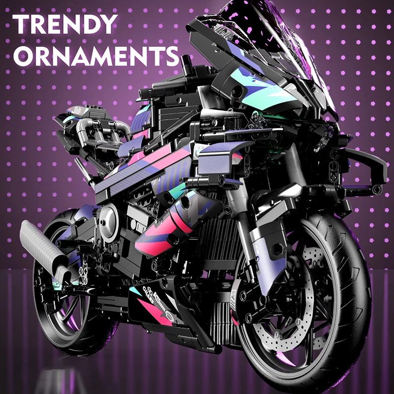 Cyberpunk Motorbike Building Model Blocks Moto Road Racer Bricks Birthday Gifts Toys for Kid Boys Children Adult Technical