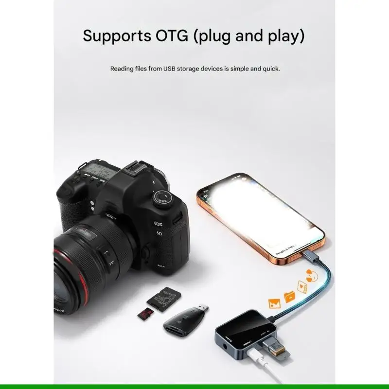 U55C Integrated USB C Adapters Offers 60W Fast Charging 3.5MM Sound Output & USB 2.0 Data Transfer for Modern Electronics
