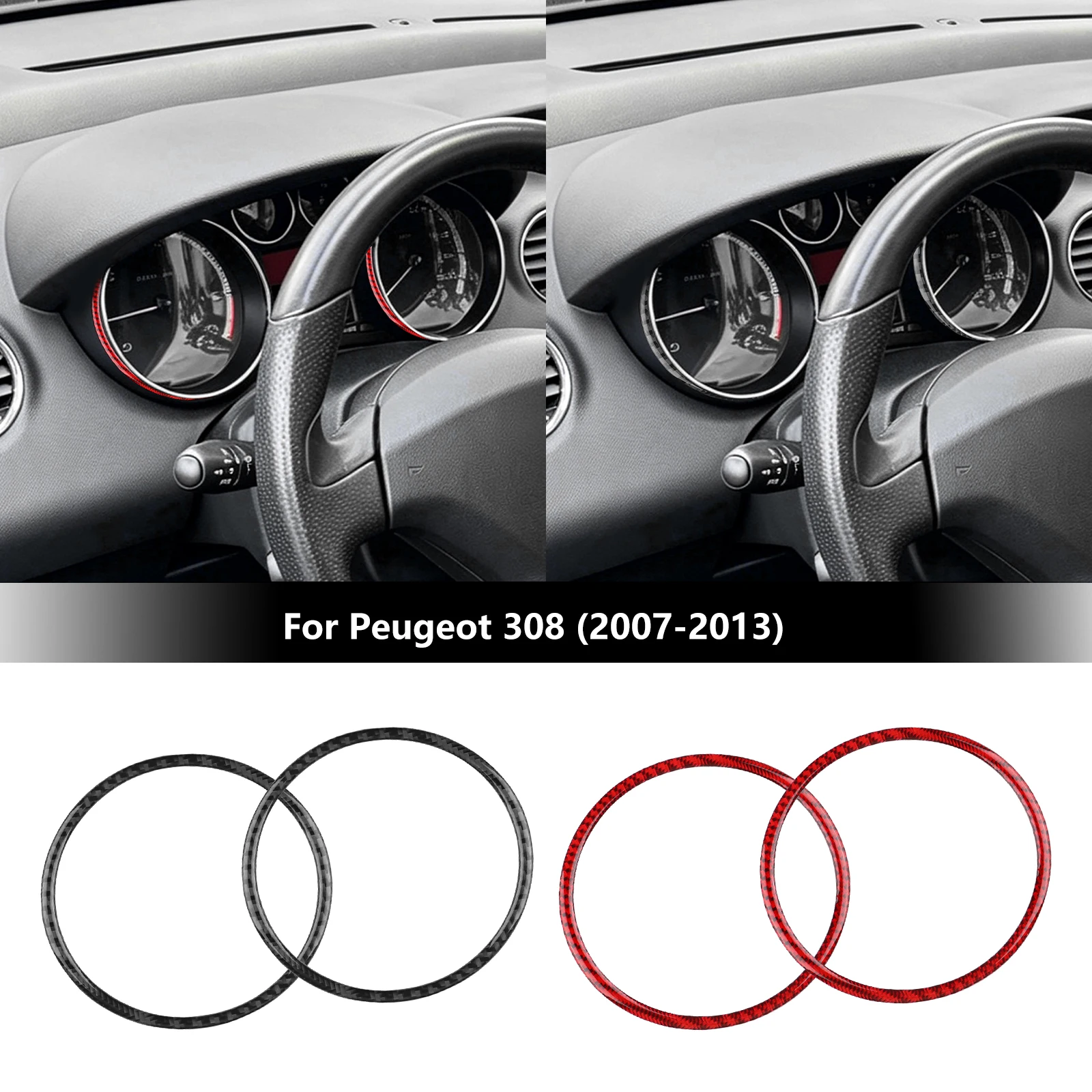 Speedometer  Sticker For Peugeot 308 I T7 2007 2008 2009 2010 2011 2012 2013 Car Real Soft Carbon Fiber Interior Accessories