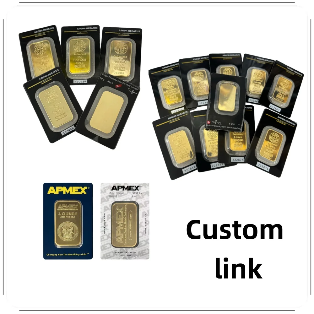 DIY Custom link 5g/20g/1oz/50g/100g Gold Plated Bar For Collection Gift