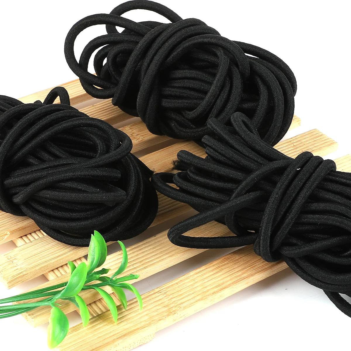 2M/bag 1/1.5/2/2.5/3/4/5mm Black Round Thread Cord Elastic Band Elastic Rope Rubber Band Elastic Line DIY Sewing Accessories
