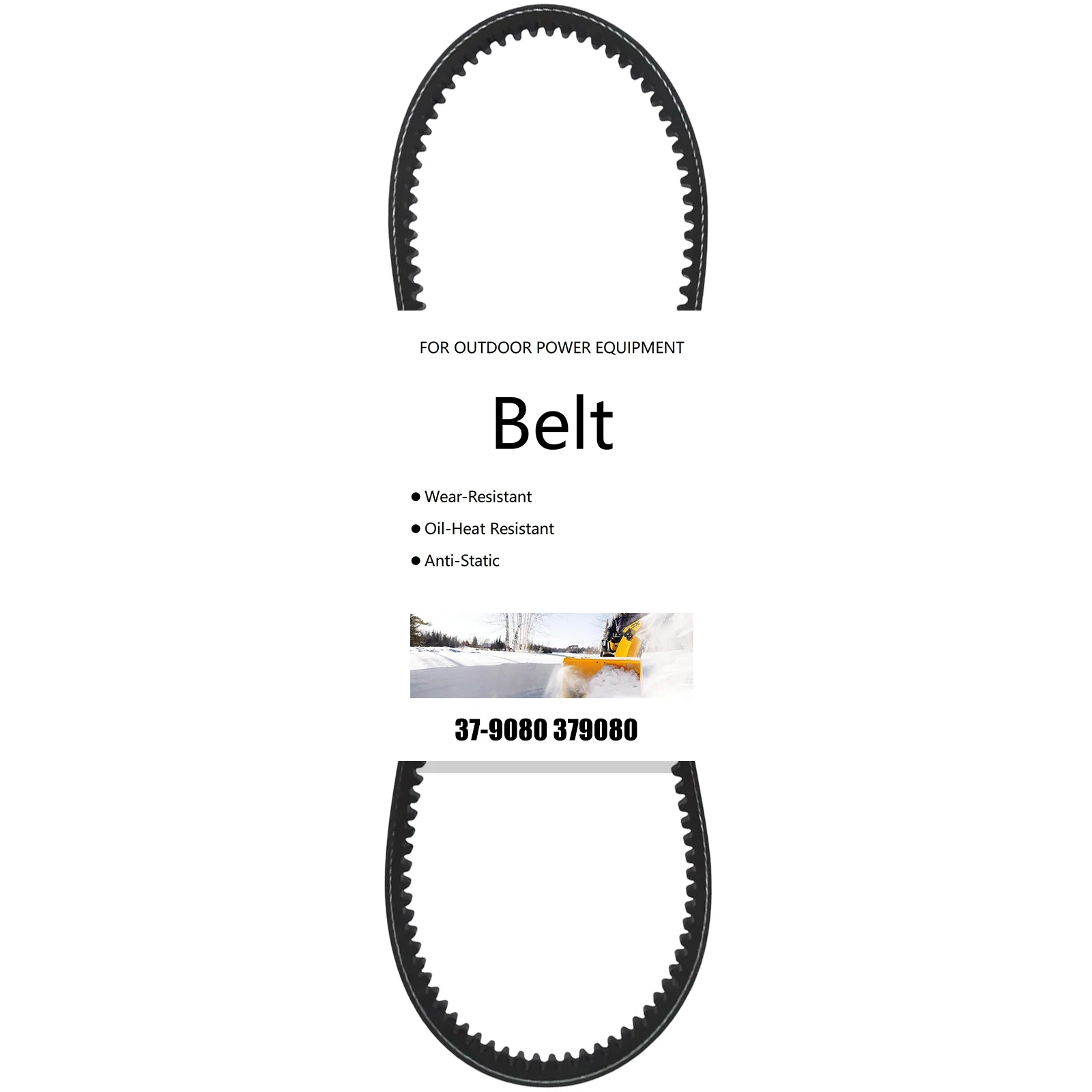 37-9080 379080 Cogged Auger Drive Belt for Lawn Boy Toro 3521 421 521 522 Snowblower, Replaces 265-533 (3/8