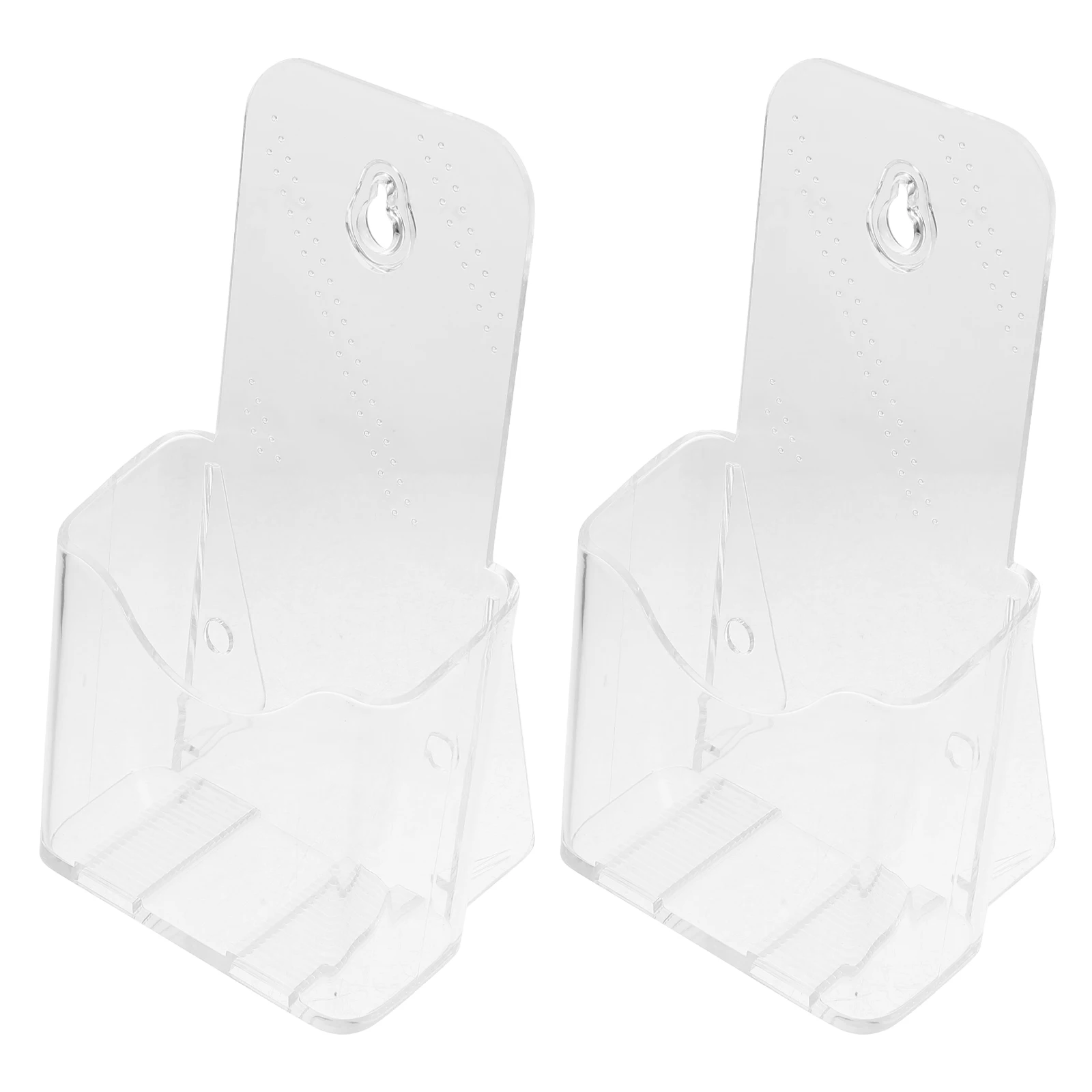 2pcs Acrylic Files Rack Transparent Document Organizer Wall Mount Magazine Holder Brochure Card Holder Office