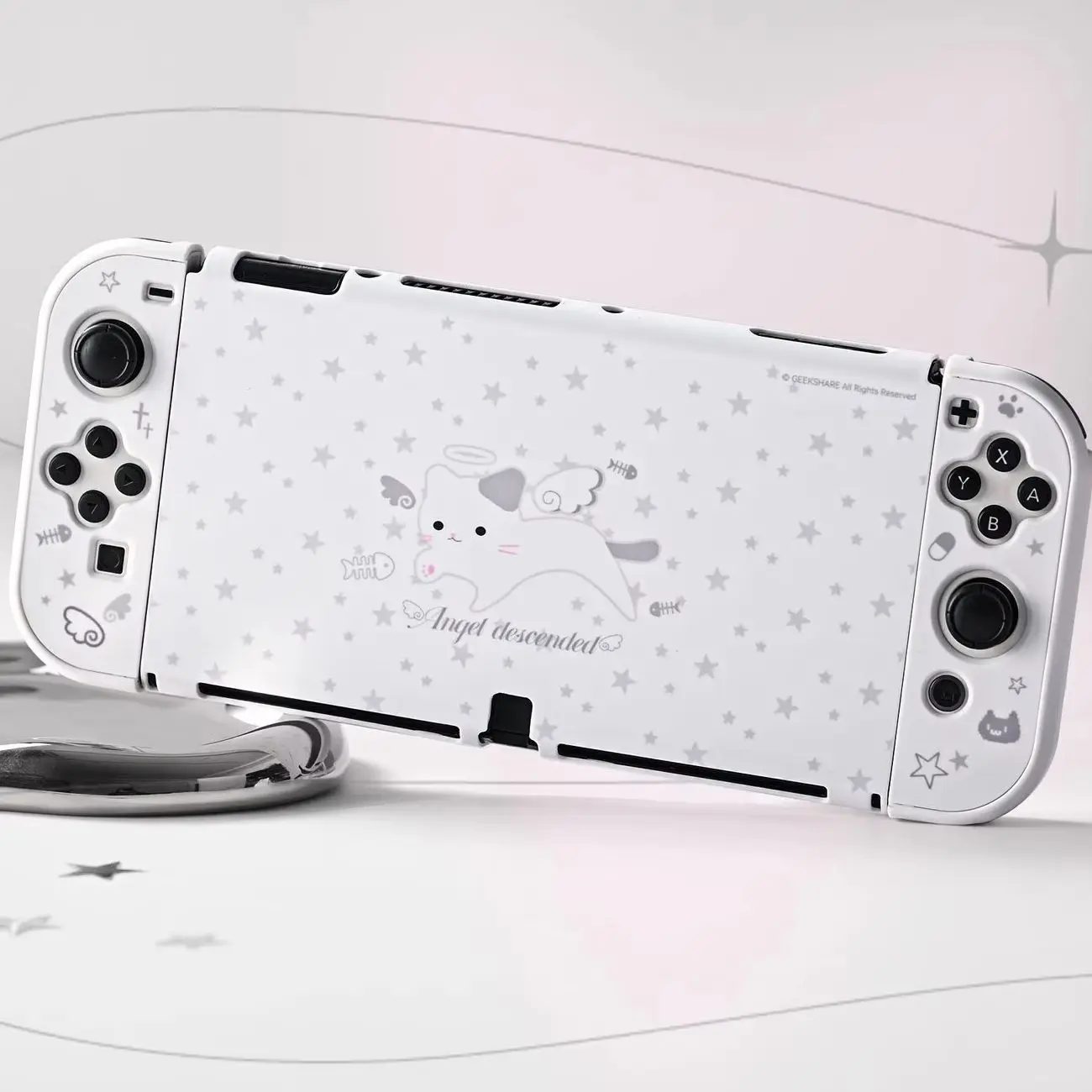 Custodia Protettiva Sottile Geekshare Compatibile Con Switch 2-2025, Guscio Rigido Per Switch Oled, Angel Descended-image