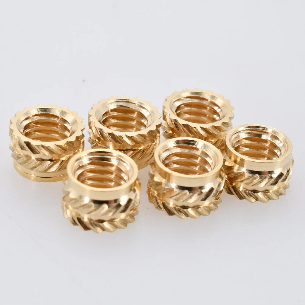 500PCS M2 M2.5 M3 M4 Brass Heat Threaded Insert Nut Thread Heat Molding Double Twill Injection Embedment Nuts 3D Pringting Print