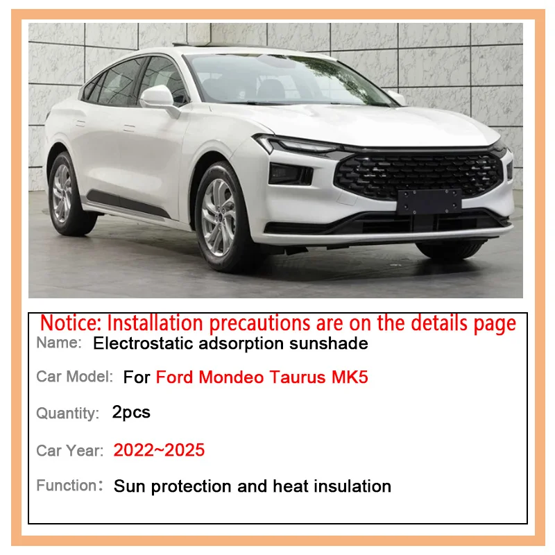 Car Sunshade Sunroof For Ford Mondeo Taurus MK5 2022~2025 Skylight Electrostatic Adsorption Visor Sun Protection Auto Accessorie