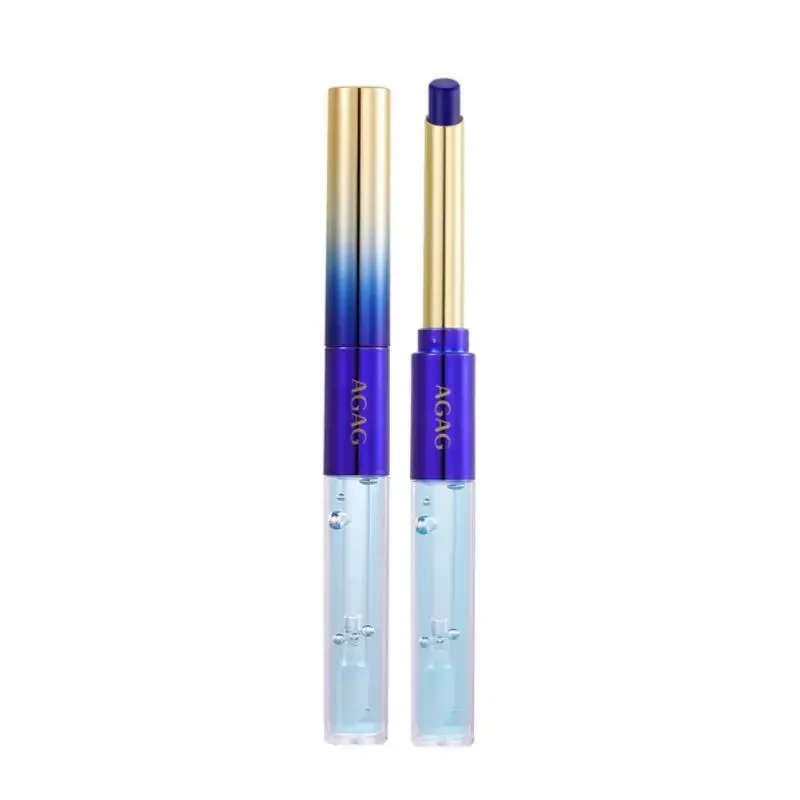 Heallor-pintalabios que cambia de Color azul y rosa, impermeable, hidratante, cambio de Color y temperatura, bálsamo labial, brillo de labios, maquillaje Co