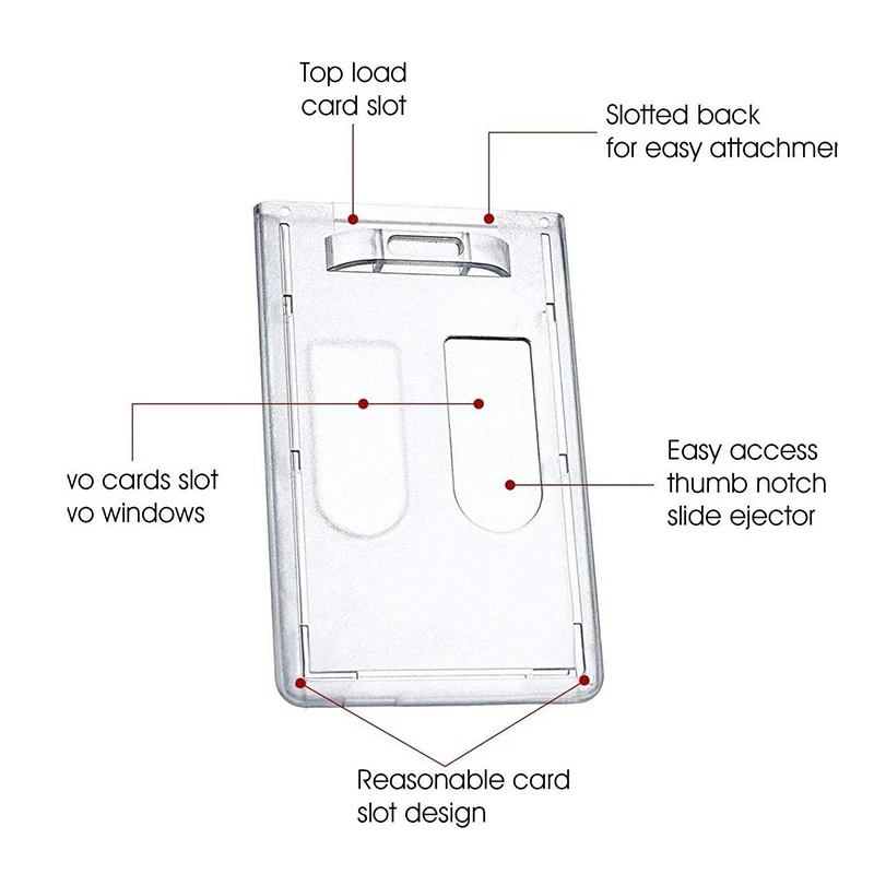 Multi-purpose Work Card Holders Portable Practical Card Sleeve Transparent Card Protector Cover Double Sided ID Card Holder