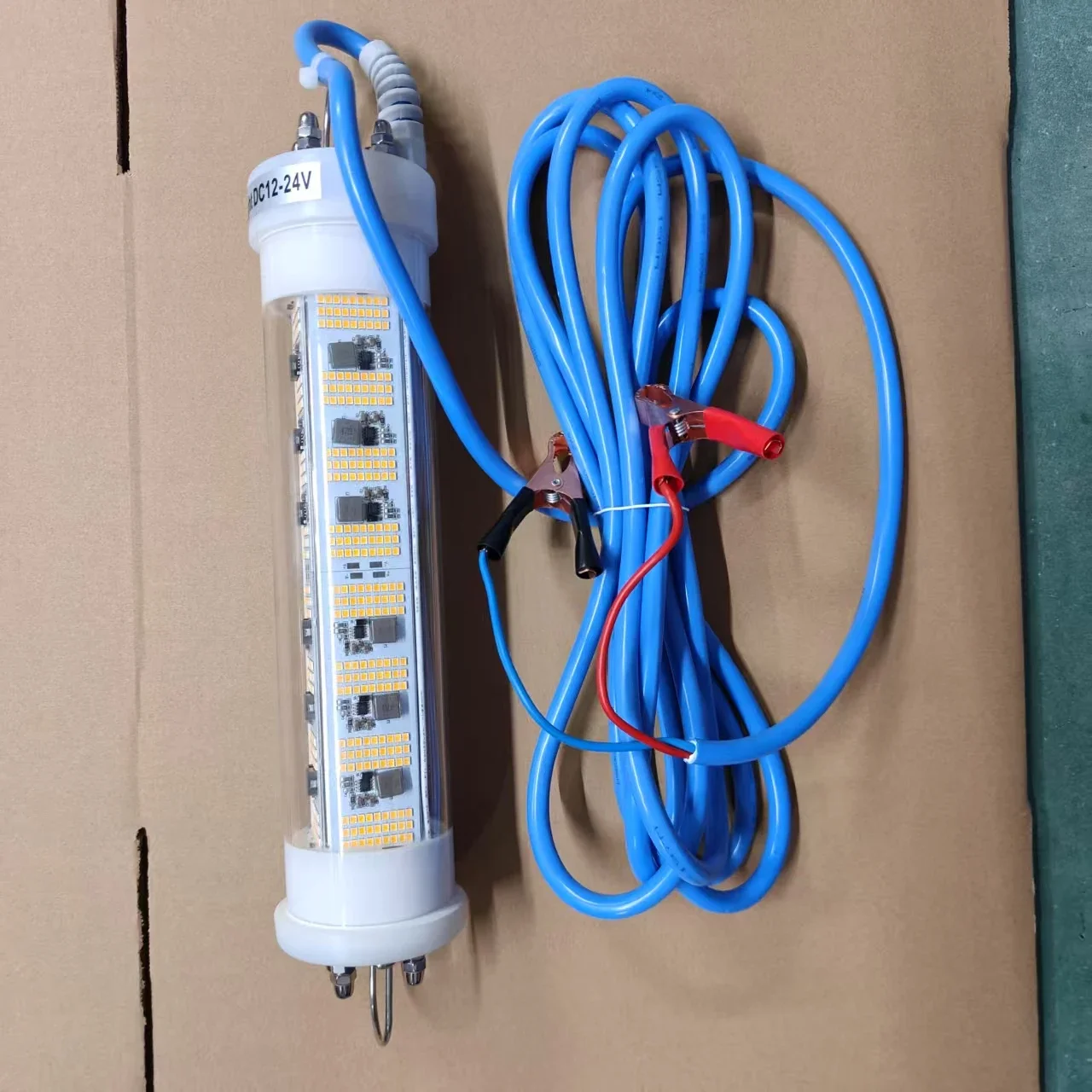 12-24V 450W LED Fishing Underwater Lamps Stainless Steel Cage Protective Sleeve LED Underwater Lamps Fishing Lure Lamps
