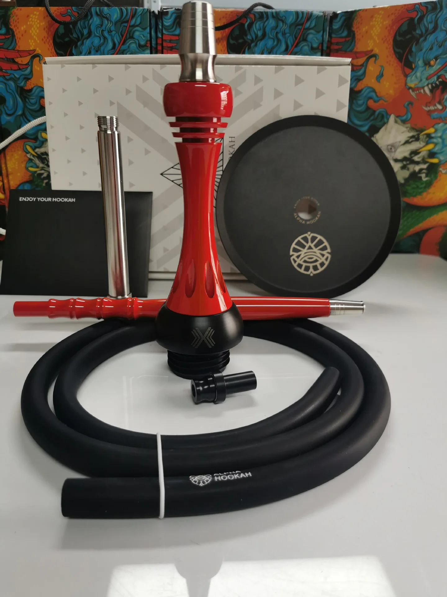 نسخة جديدة عالية الجودة شعبية الشيشة الروسية الفولاذ المقاوم للصدأ تشيتشا الروسية نموذج X ألفا X الشيشة ألفا الشيشة مع صندوق هدية