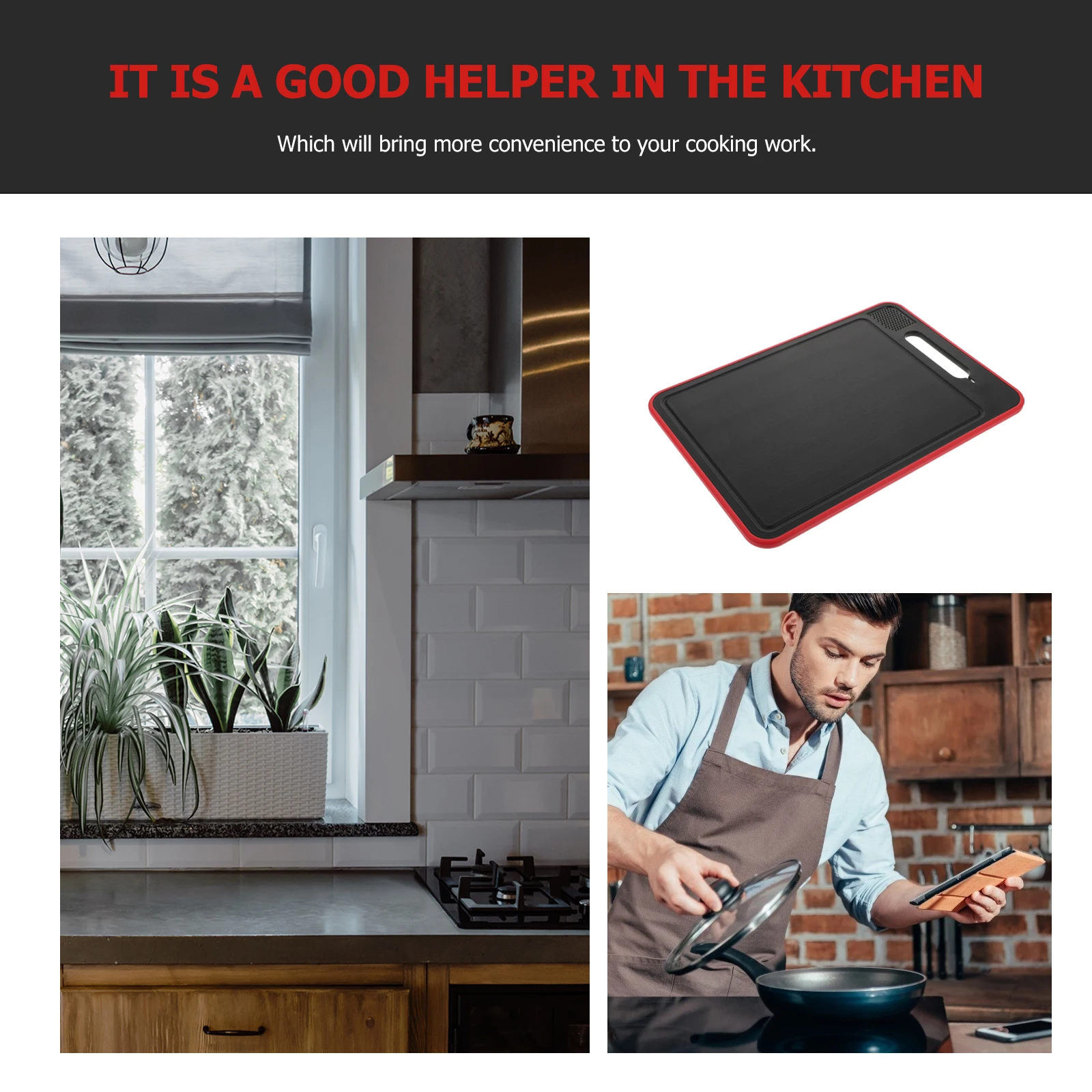 

1pc Double Sided Cutting Board Thicker Anti-skid Defrosting Mat for Meats Vegetables PP Large Size Flexible