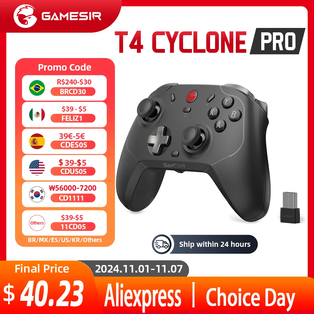 GameSir T4 Cyclone Pro Wireless Controller Support Six axis body sensing gyroscope - for Nintendo Switch Steam  Android PC ios