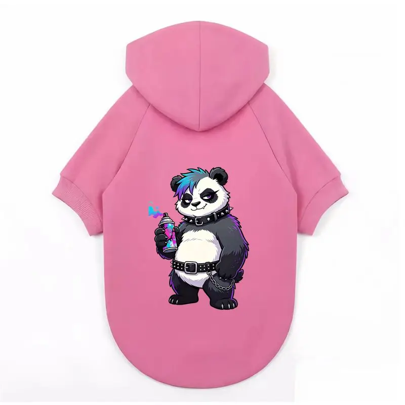 Doggy Fashion! Graffiti Panda Dog Hoodie, Pet Warm Coat, Quick Dry, Soft Fabric