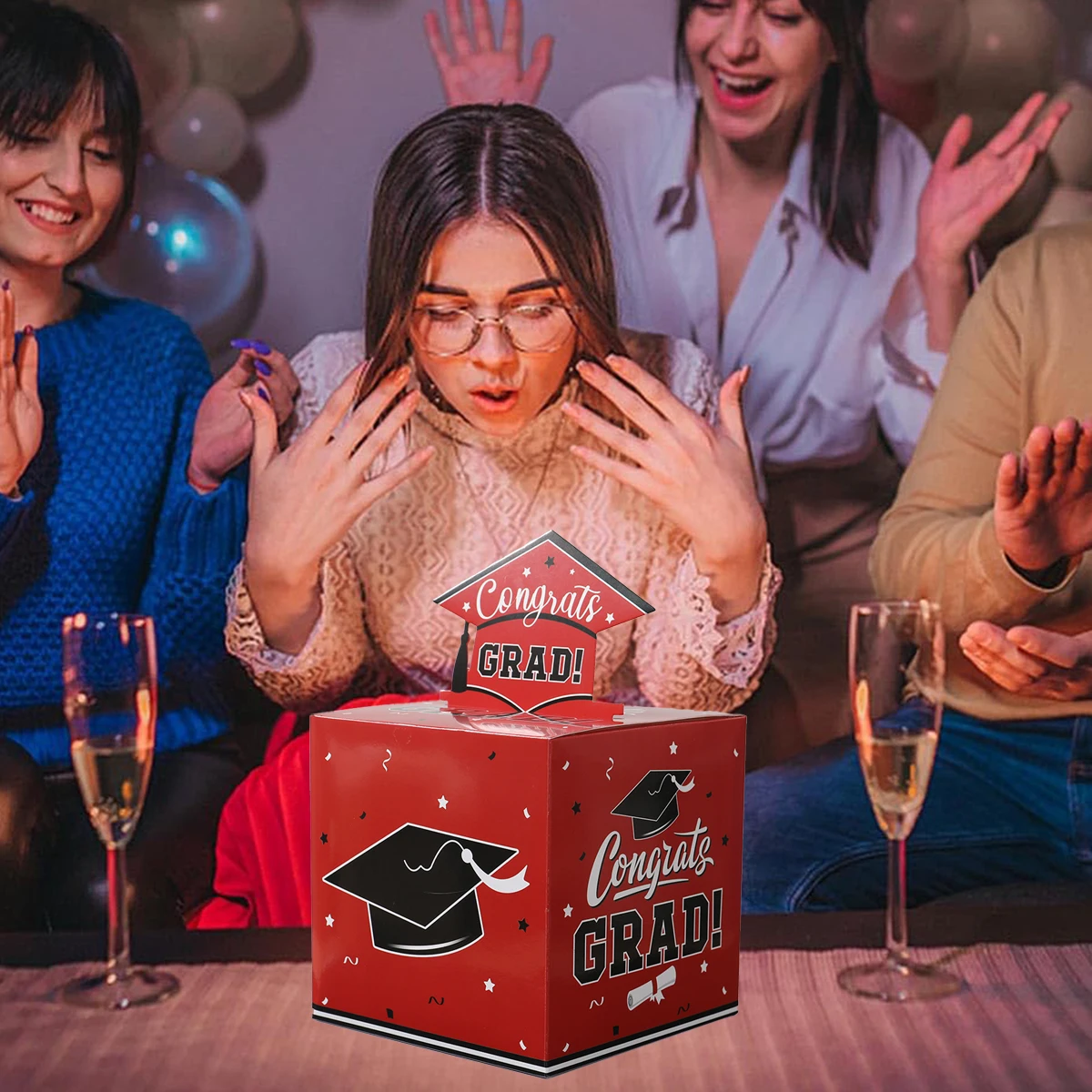 1set Happy Graduation Cash Gift Box Funny Pumping Money Gift Box Creative Gifts for 2025 Class Graduate Hat Ceremony Decoration view 6