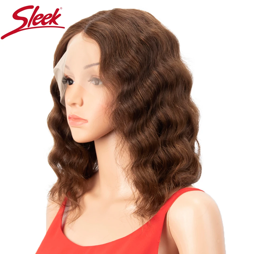 Pelucas de cabello humano con encaje frontal transparente, pelo corto elegante con encaje frontal, 13x6x1, color rojo degradado, P4/30