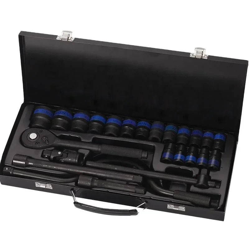 Srunv Popular 24pcs Socket Set Metal Box 1/2\